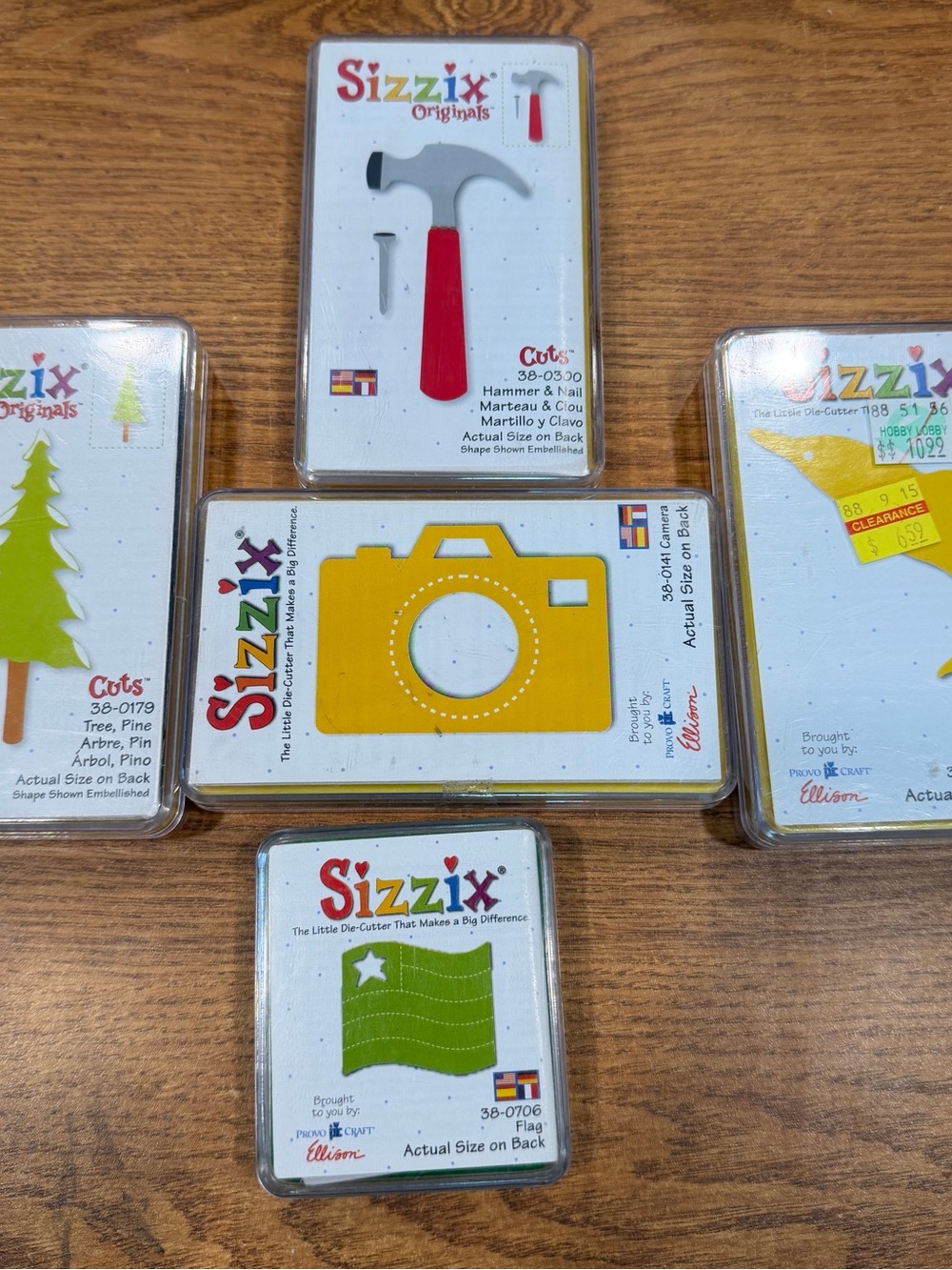 Lot of 5 Sizzix Originals Die Cuts